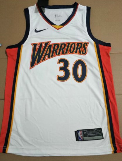 NBA 30 Curry Warriors Maillot Retro blanc